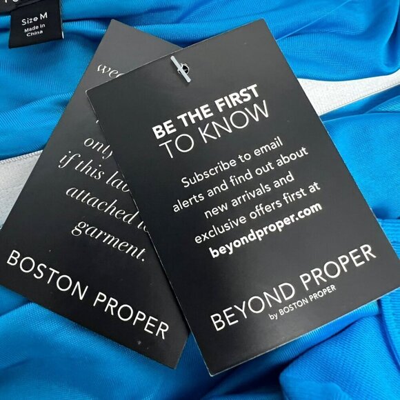 Boston Proper Women’s Halter Tie Neck Turquoise Sheath Dress Short Medium New - Picture 9 of 9